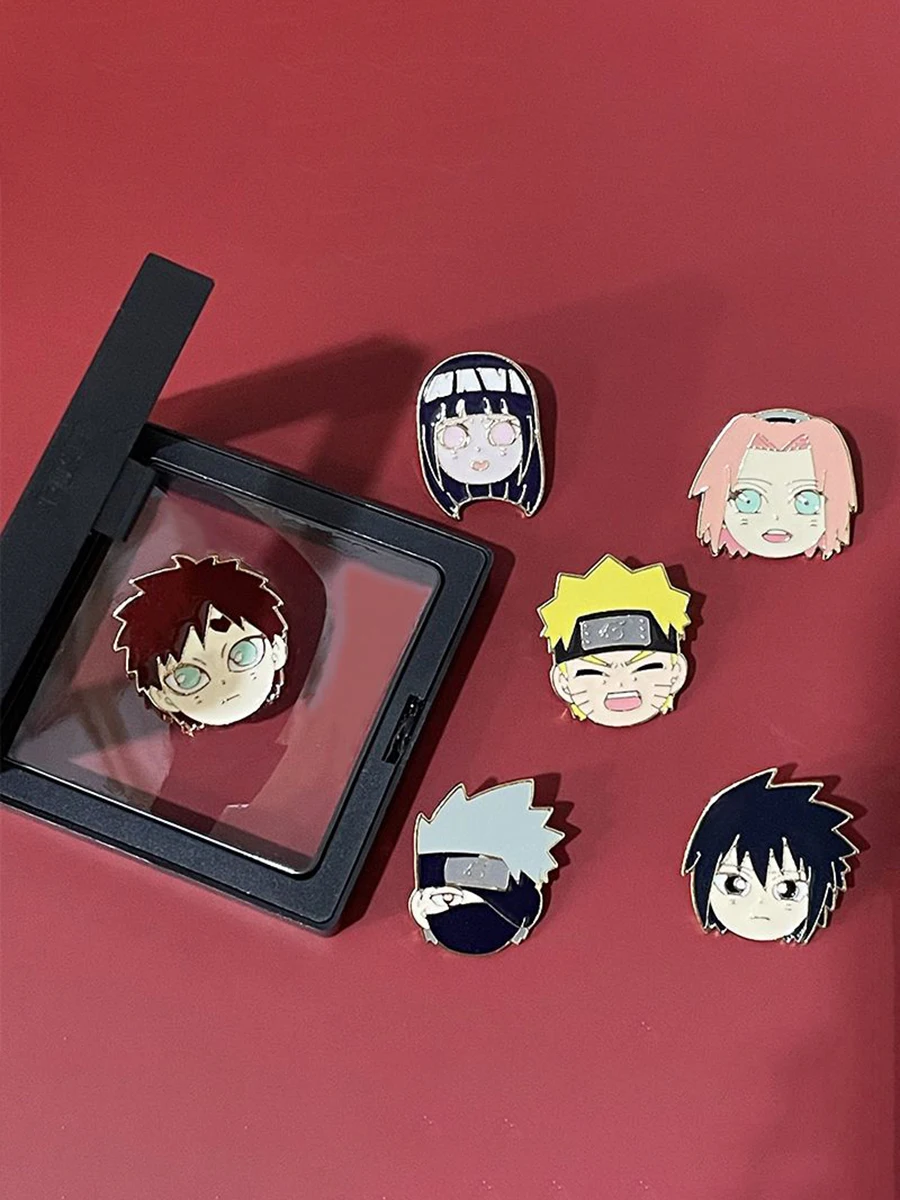 Anime Naruto Emaille-Anstecker Sasuke Kakashi Sakura Gaara Hinata Metall-Brosche Reversnadel Rucksack Kleidung Dekoration Fans Sammlerstücke Geschenke – Detail 3
