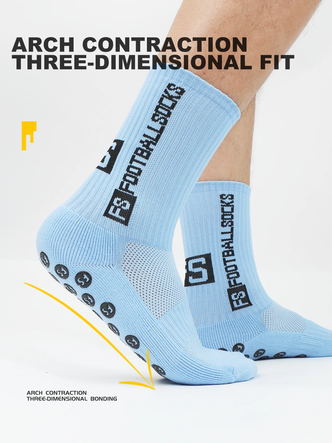 WRELS 1/2/3 Pares de Calcetines de Fútbol Antideslizantes y Anti-Olor, Calcetines Deportivos Transpirables con Base Grue