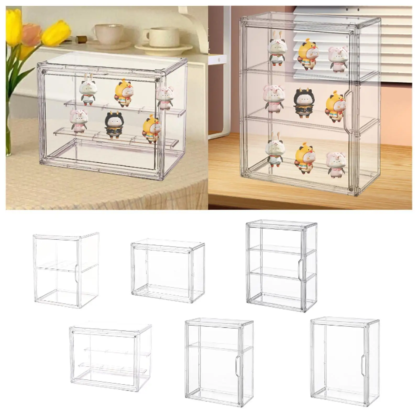 Beeldje Vitrine Met Kast Stofdicht Veelzijdig Helder Model Organisator voor Kantoor Plank Tafelblad Woonkamer Slaapkamer