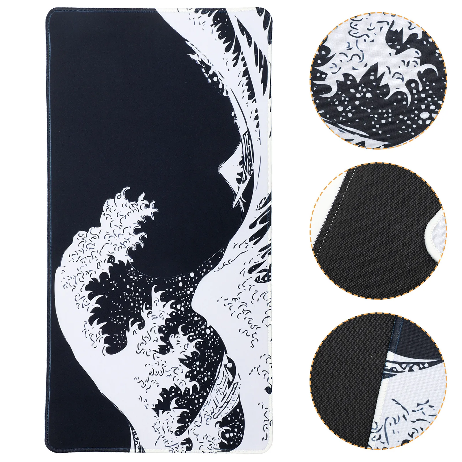 

Rubber Mouse Pad Wave Pattern Anti Slip High Density Cloth 3Mm Thickness Comfortable Office Laptop Gaming Desktop Mouse Mat