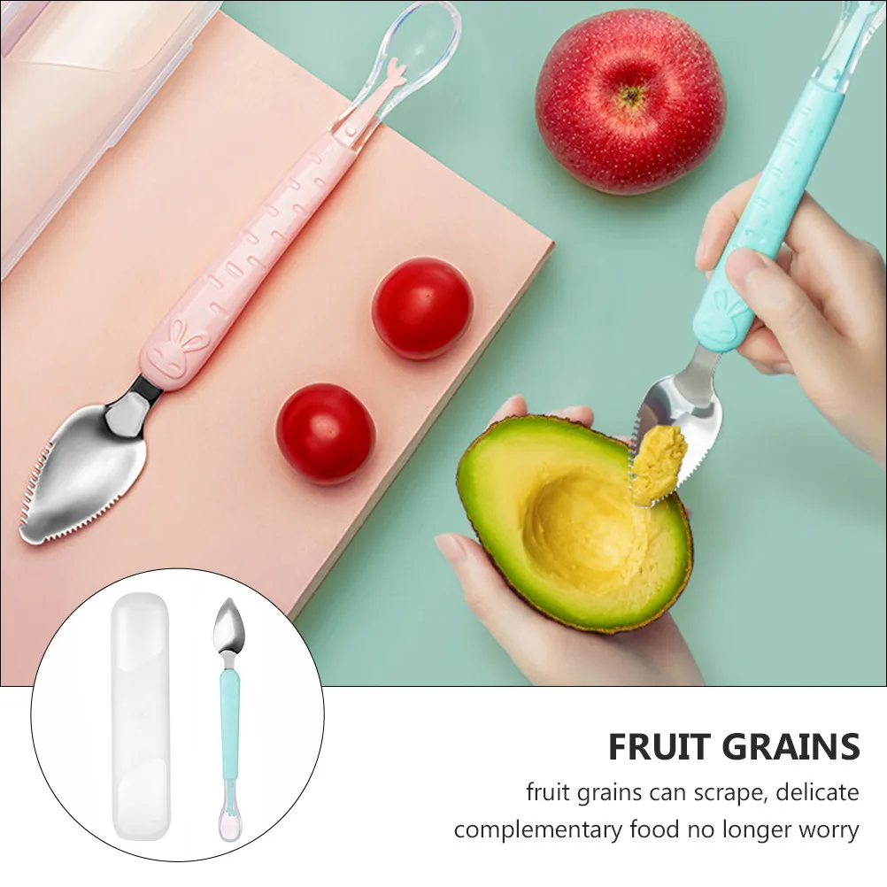 

Baby Food Masher Infant Spoon Scraping Fruit Mud Squeeze Feeding Spoons for Babies