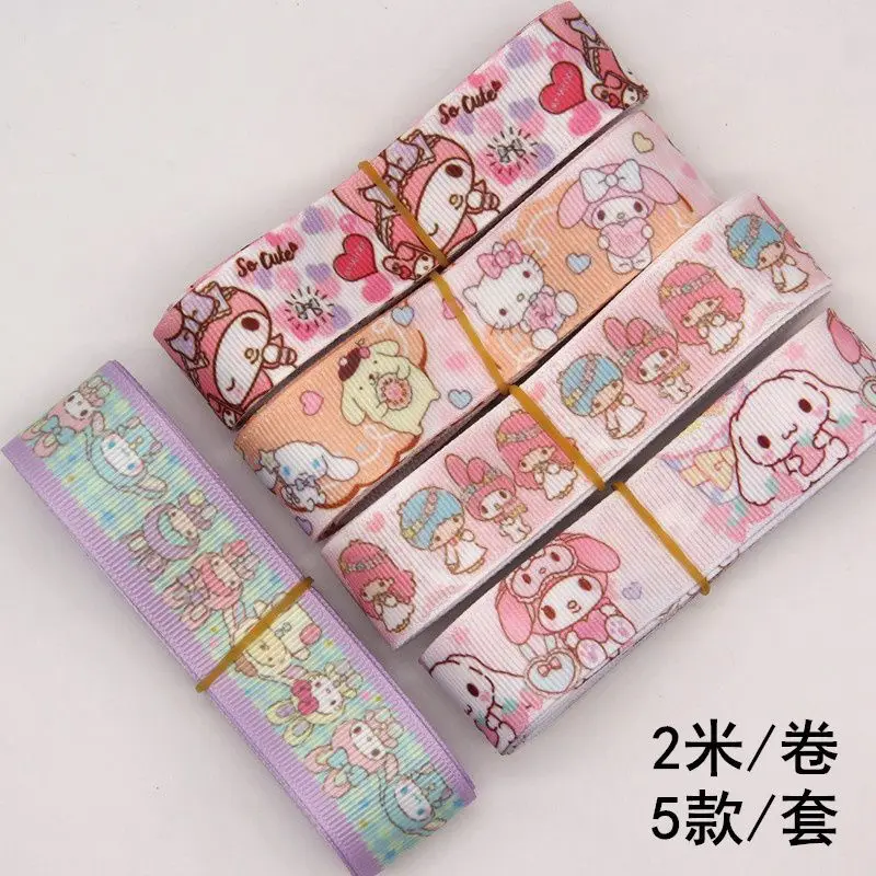 Sanrio Hello Kitty Cartoon Ribbon for Lolita Bow DIY Making Accessories Girl Gift Wrapping Ribbon Ribbon