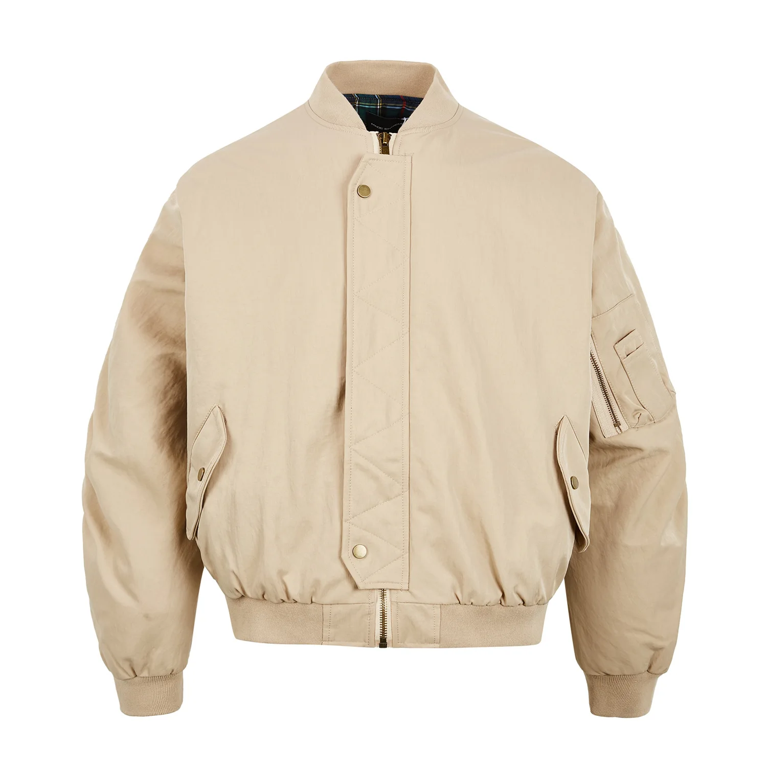 

Новинка 2025 года, мужской американский летный костюм High Street, куртка, осень-зима, однотонная винтажная клетчатая модная хлопковая куртка унисекс