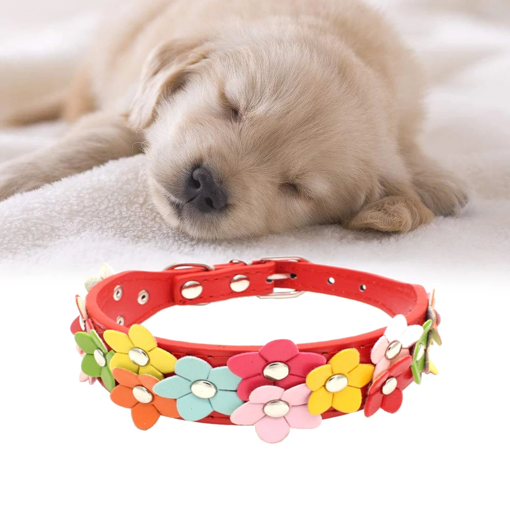 

Pet Collar Puppy Accessories Whelping Collars Puppies Rope Belt Flower Dog Glow for Dogs Chain Double Row