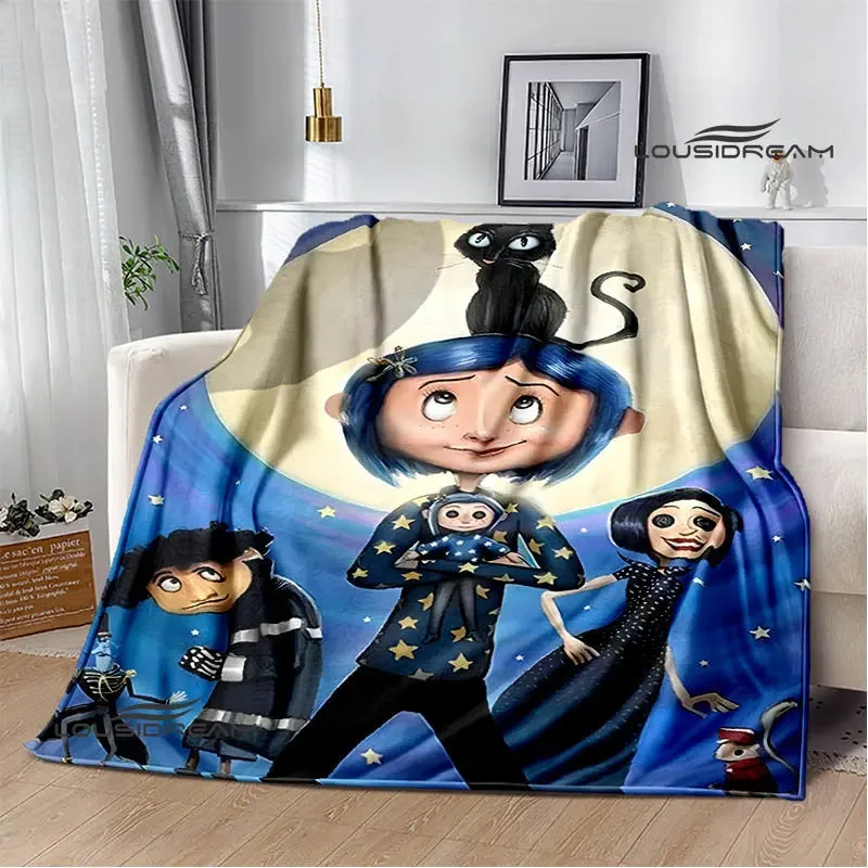 

C-coraline одеяло с мультяшным принтом, теплое красивое Фланелевое мягкое и удобное одеяло, домашнее дорожное одеяло, подарок на день рождения