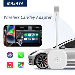 Wireless CarPlay Adapter/Dongle for Factory Wired CarPlay Cars Converts Wired to Wireless Easy to Use for iPhone Plug and Play