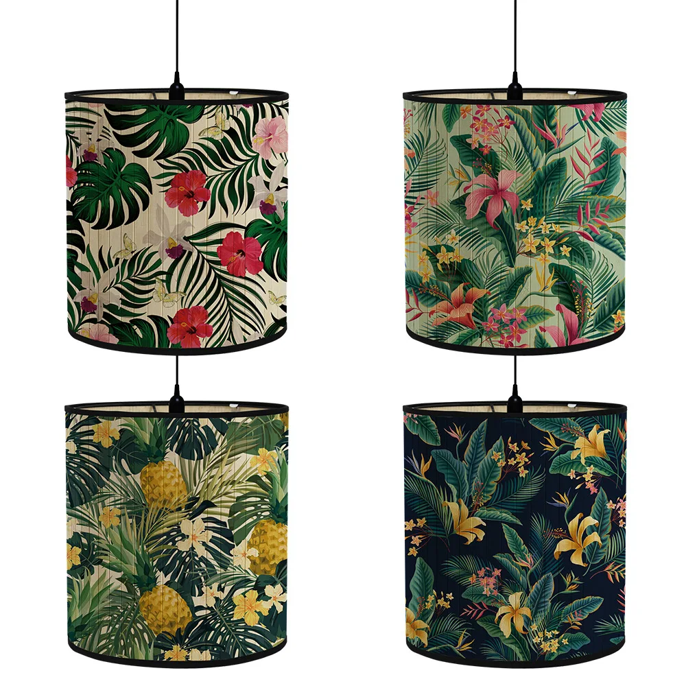 Imagem -03 - Bamboo Art Light Shade Lamp Shade Retro Jungle Decoration Home Decor Lustre Bar Coffee Shop E27 Luminária