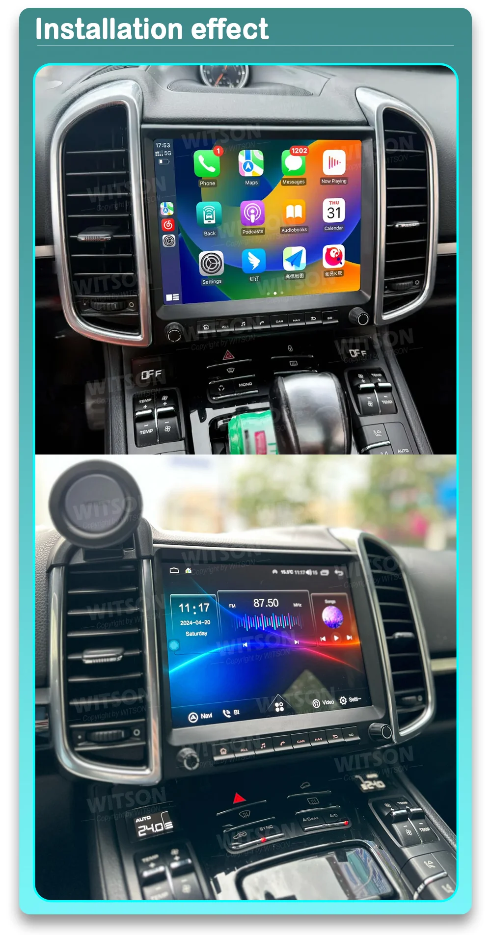 8.4'' without DVD Android 14 Car Radio For Porsche Cayenne II 958 955 957 2011-2017 Car Multimedia Stereo Carplay 4G Wifi GPS