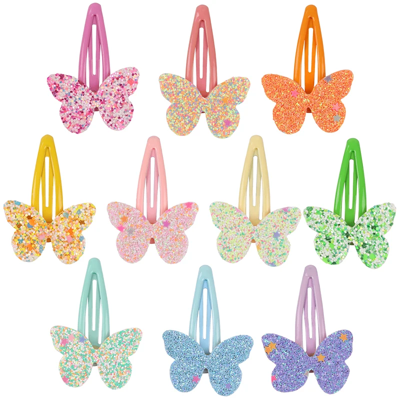 2/10pcs Star Star Hair Clips Cute Children Girls Hairpins Candy Colors Glitter Star Hairclips Kids Barrettes Hair Accessories