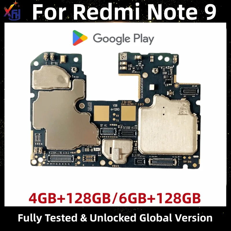 

Motherboard for Xiaomi Redmi Note 9, Original Logic Board, Mainboard, Global Version, Unlocked