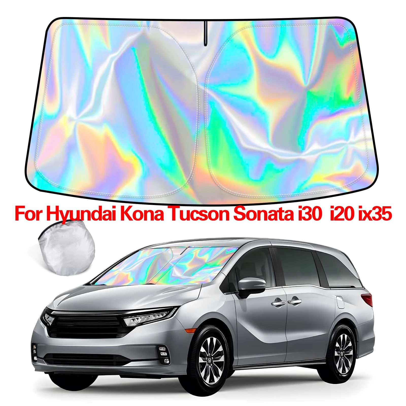 

Laser Summer Car Front Windshield Blocking Cover Anti-UV Insulate Protecte Car Accessories For Hyundai Kona Tucson Sonata i30