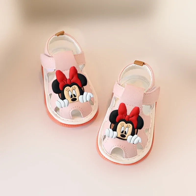 

Disney Mickey Mouse Minnie Mouse Baby Call Sandals Summer Kids Beach Shoes Baby Toddler Shoes Soft Sole Non-slip Boys and Girls