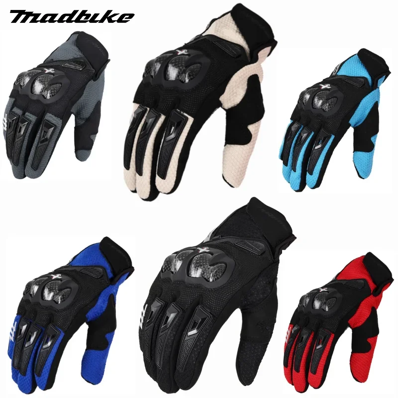 MADBIKE MAD-66 Motorcycle Spring/Summer Breathable Cycling Carbon Fiber Rider Luva Moto Multiple Colors Motocross Racing Gloves