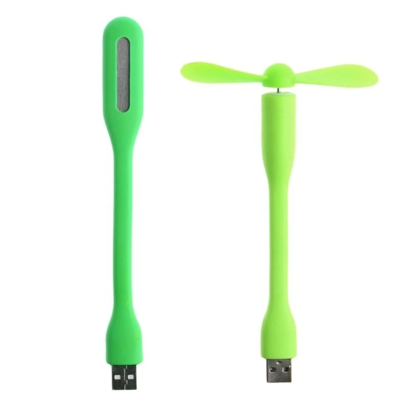 Fã USB P9FA Fã flexível Mini Bendable Fan com luz LED para Telefone Mobile Led Light Summer Gadget