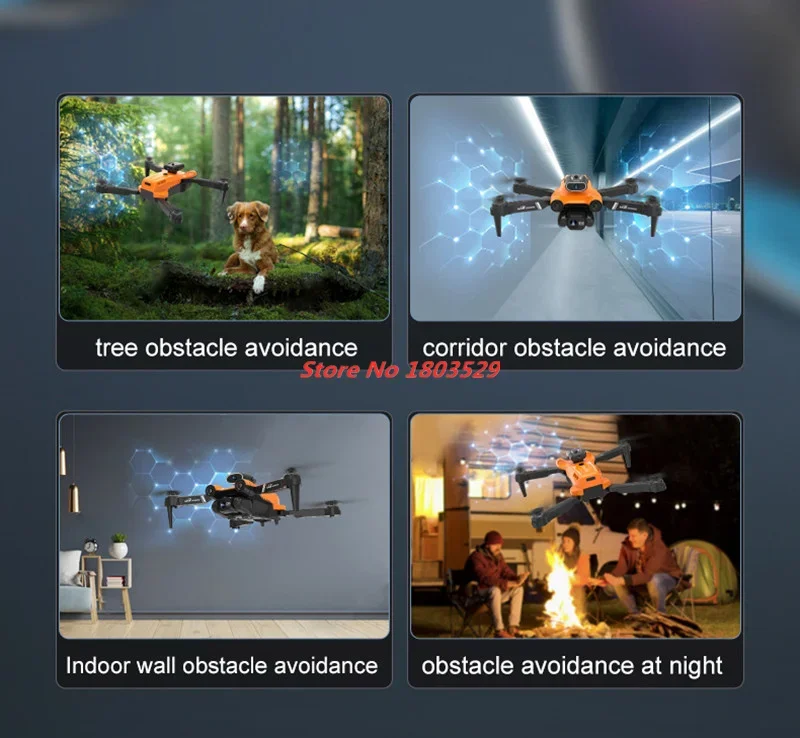 4K Mini RC Drone with 4K Dual Camera Obstacle Avoidance UAV Aerial Photography Remote Control Aircraft 4K ESC Lens Gift To