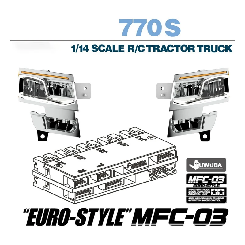 770S LED 5V نظام الإضاءة الأمامية ل 1/14 Tamiya مركبة يتم التحكم بها عن بُعد سكانيا 770S 8X4 56368 56371 Nooxion MFC-03 اكسسوارات السيارات #2