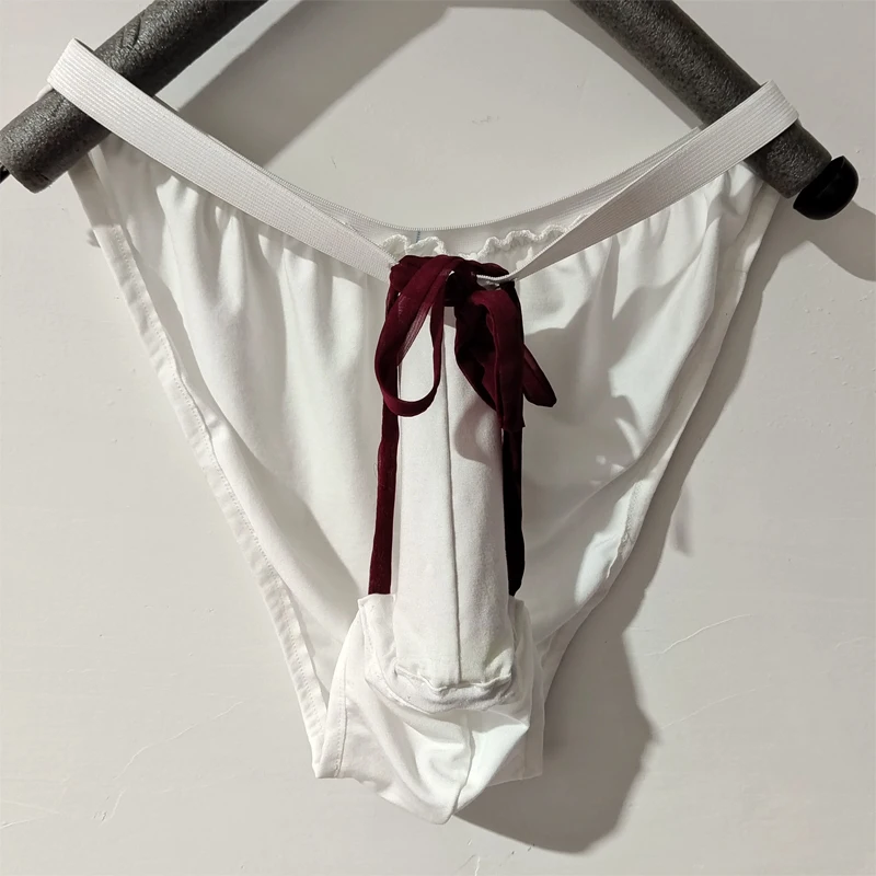 

Men's Sexy Sheath Briefs Men's Middle Waist Soft Breathable Comfortable Convex Pouch Underwear Strappy Panties BF Party Gift
