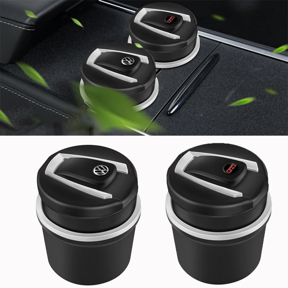 1pcs Car Cigarette Ashtray Cup With Lid With LED Light For Volkswagen VW GTI Golf 4 5 6 7 Jetta Polo Caddy GTI Bora MK7 Beetle