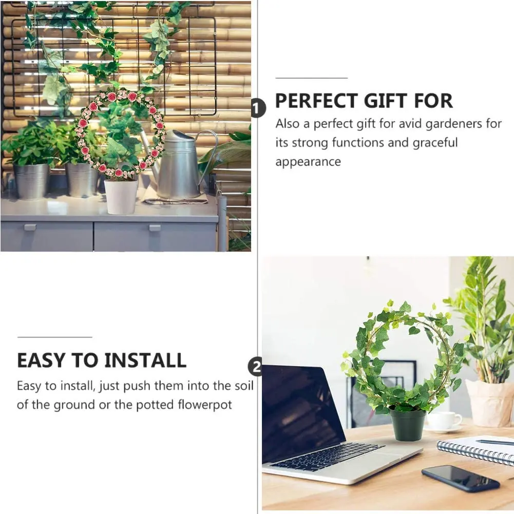 6팩 금속 DIY 트렐리스 등반식물 야외 화분용 녹색 식물 지지대 야외 식물용 스탠드-ABXK