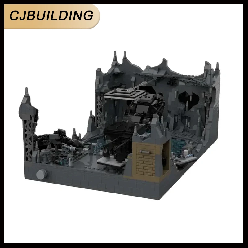 1850pcs Moc Building Blocks Hero Movie Batcave Diorama Playset Model Technology Bricks DIY Assembly Dark Knight Toys MOC-150237