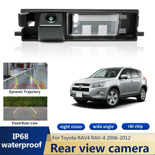 CCD NTSC cámara de visión trasera de coche de visión nocturna impermeable cámara de respaldo para Toyota RAV4 2006 2007 2008 2009 2010 2011 2012