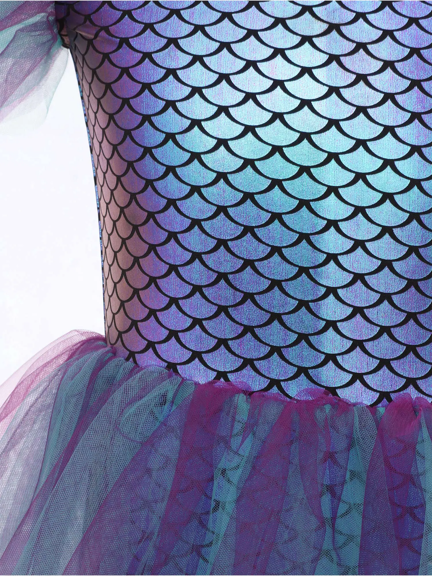 الفتيات الباليه جيرسي الرقص الجمباز بروتيل يوتار توتو فستان أطفال هالوين راقصة الباليه حفلة حورية البحر قشور السمك طباعة فستان