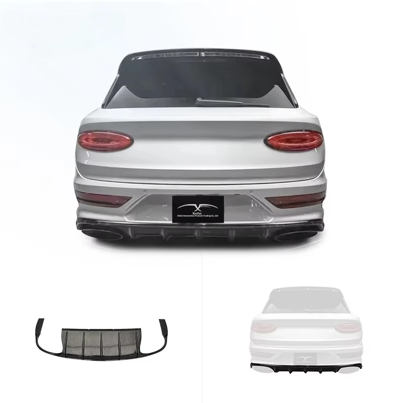 Car Modification Speed Style Carbon Fiber Rear Bumper Rear Diffuser Suitable for Bentley Bentayga 2021-2024 Body Kit Upgrade