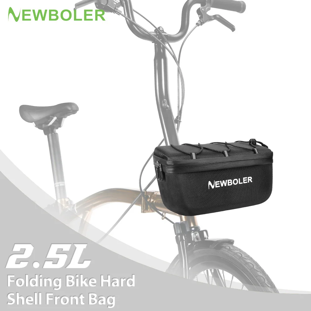 NEWBOLER 2.5L Foldable Brompton Bag Quick Release Bicycle Front Bag Hard Shell Bike Bag Waterproof For Brompton Folding Bike