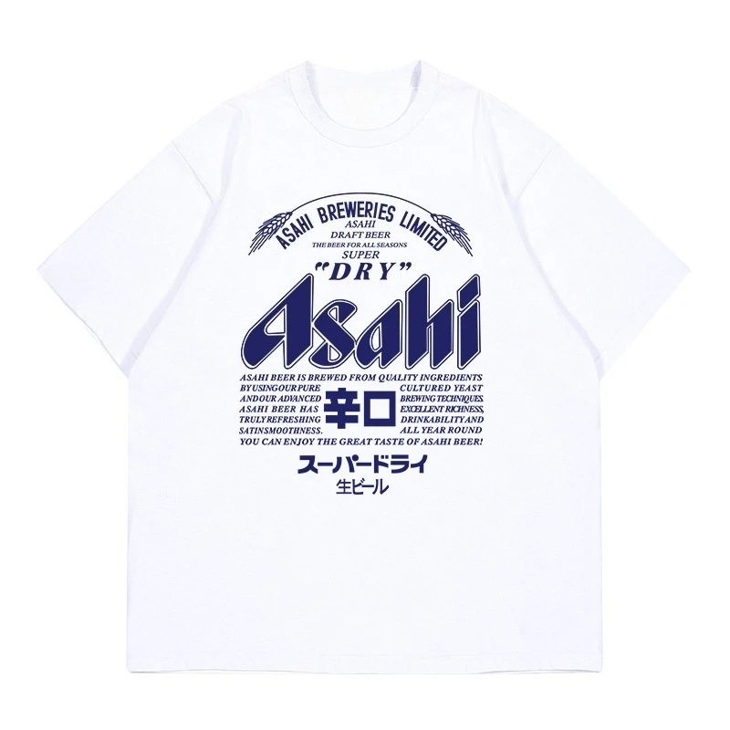 

Футболка ZPBW Japanese Asahi Beer - летняя мужская и женская унисекс-одежда в стиле ретро, американская повседневная одежда с короткими рукавами