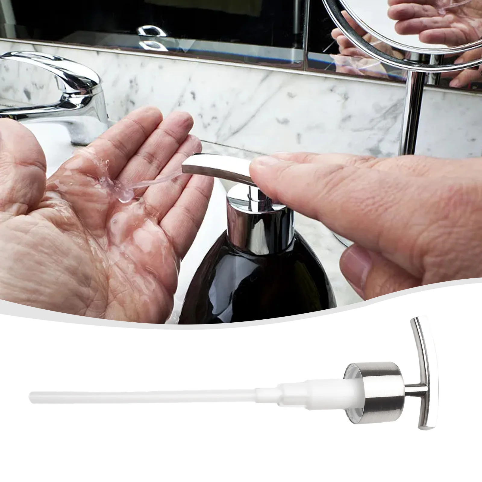 304 Stainless Steel Hand Shampoo Bottle Pump Head Bathroom Press Head Lotion Pump Head Soap Pump Liquid Lotion Dispenser Head
