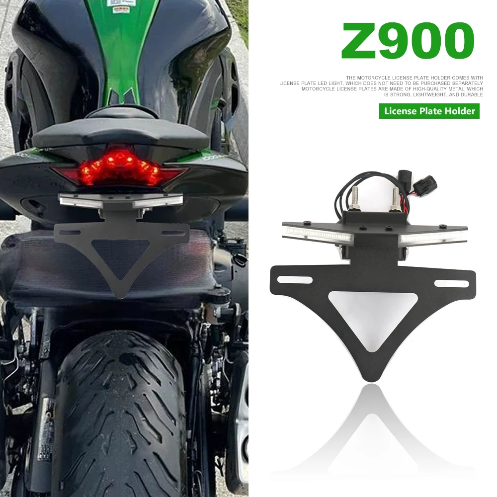 

2017-2024 2023 Z 900 License Holder LED Light For KAWASAKI Z900 z900 Motorcycle Fender Eliminator Tail Number Plate Bracket Kit