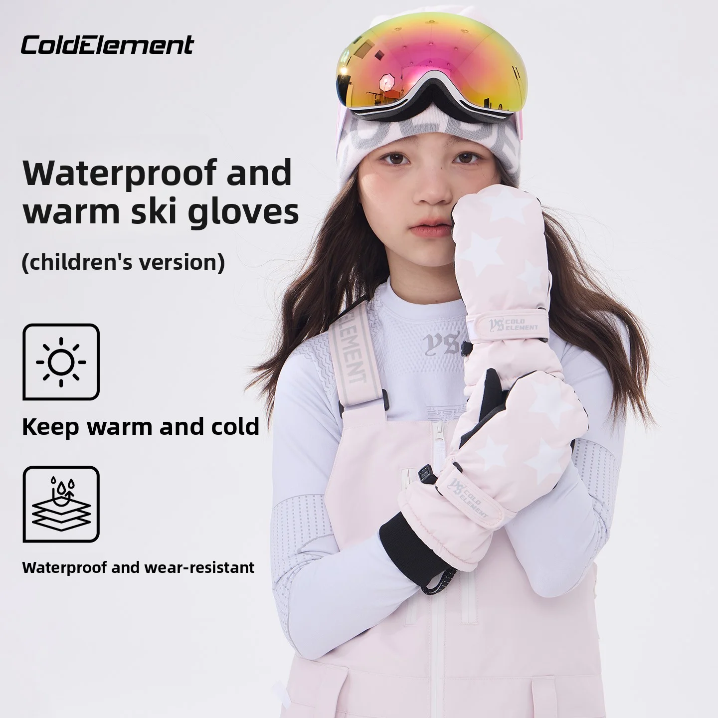 

Coldelement Kids Ski Gloves Thick Warm Waterproof Durable Snow Playing Ski Gloves For Children Winter Outdoor Activities