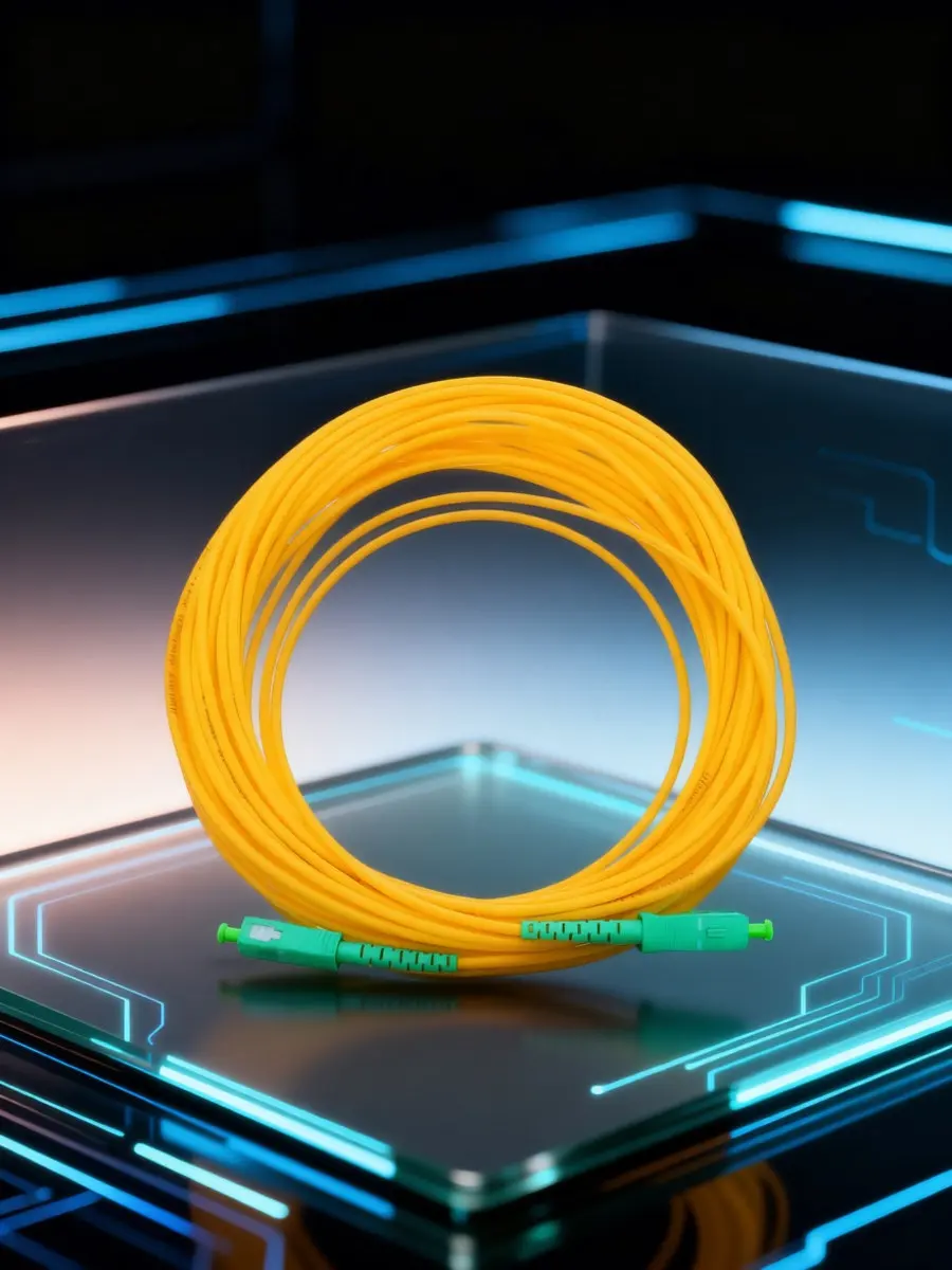 Single Mode Optical Fiber Patch Cord, Simplex Corning Glass, Low Loss PVC Cable for Telecom & Data Centers