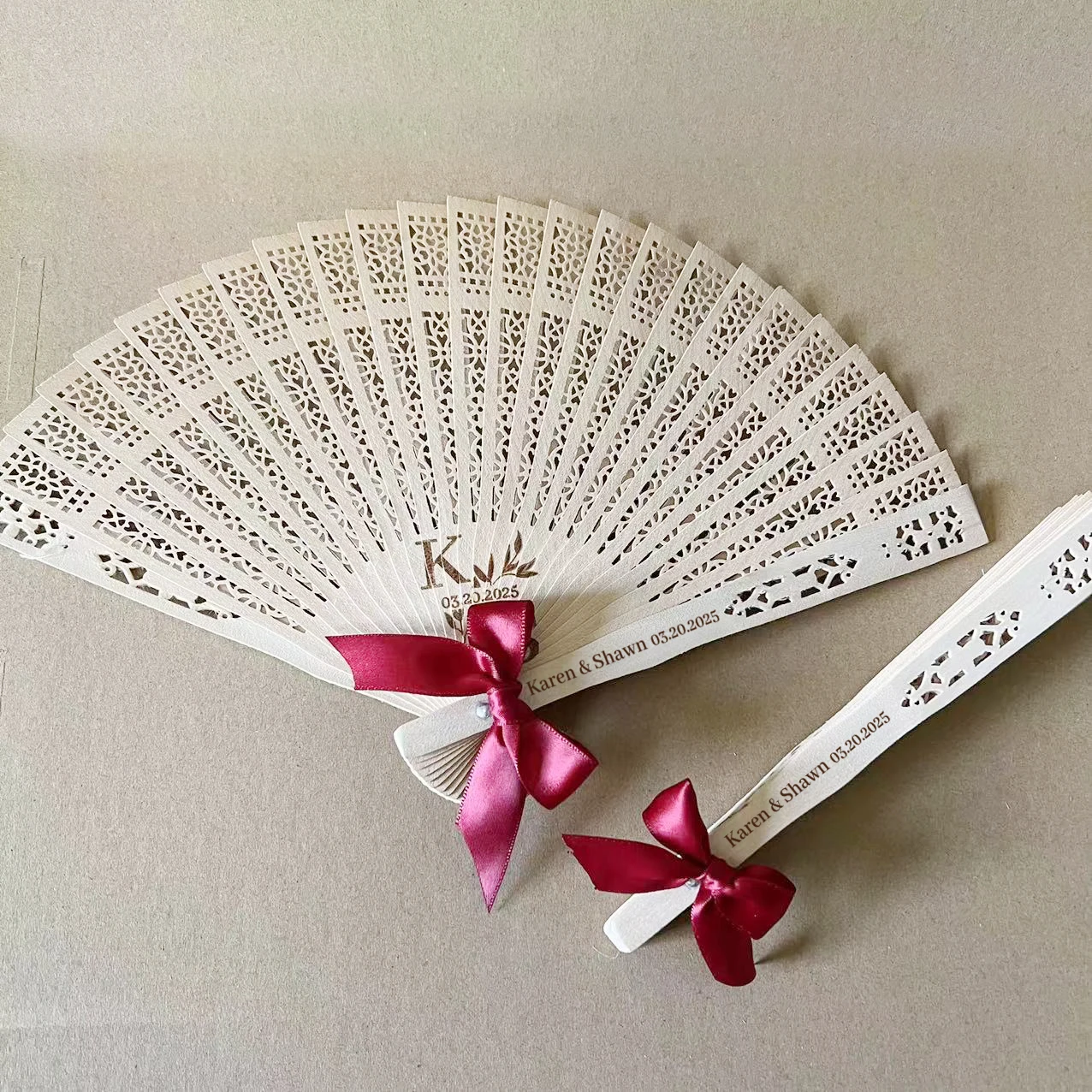 

10/50 Pieces Personalized Hand Fan Wedding, Wooden Folding Hand Fans, Personalized Fan Wedding Gifts Guests Lot with Ribbon