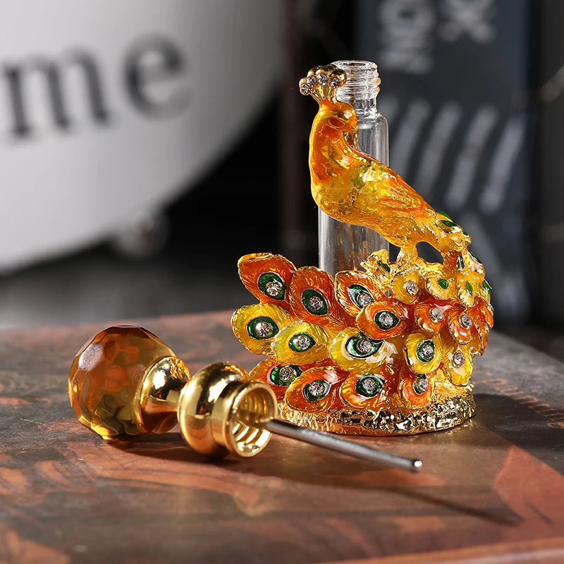 4ml Animal Hummingbirds Rabbit Camel Mermaid Sea Horse Metal Refillable Perfume Oil Attar Bottle Glass Gift Wedding Home Decorat