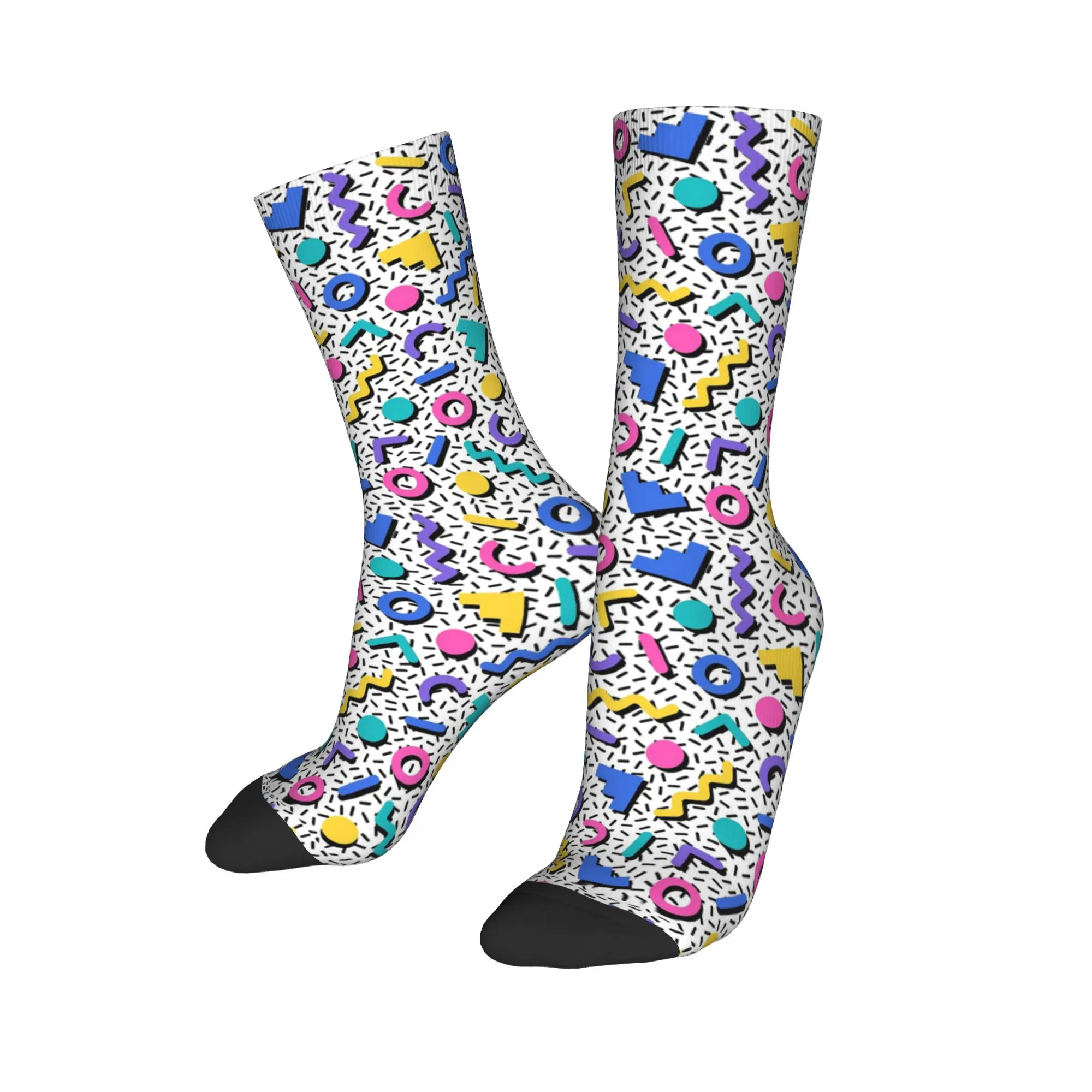

All Seasons Crew Stockings Vintage Eighties Memphis Pattern Socks Harajuku Hip Hop Long Socks Accessories for Men Women Gifts