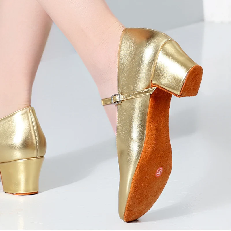 Zapatos estándar de baile latino para mujer, tacones altos cuadrados, zapatos de baile de salón para mujer, suelas suaves para interiores, tacones de baile modernos de Jazz