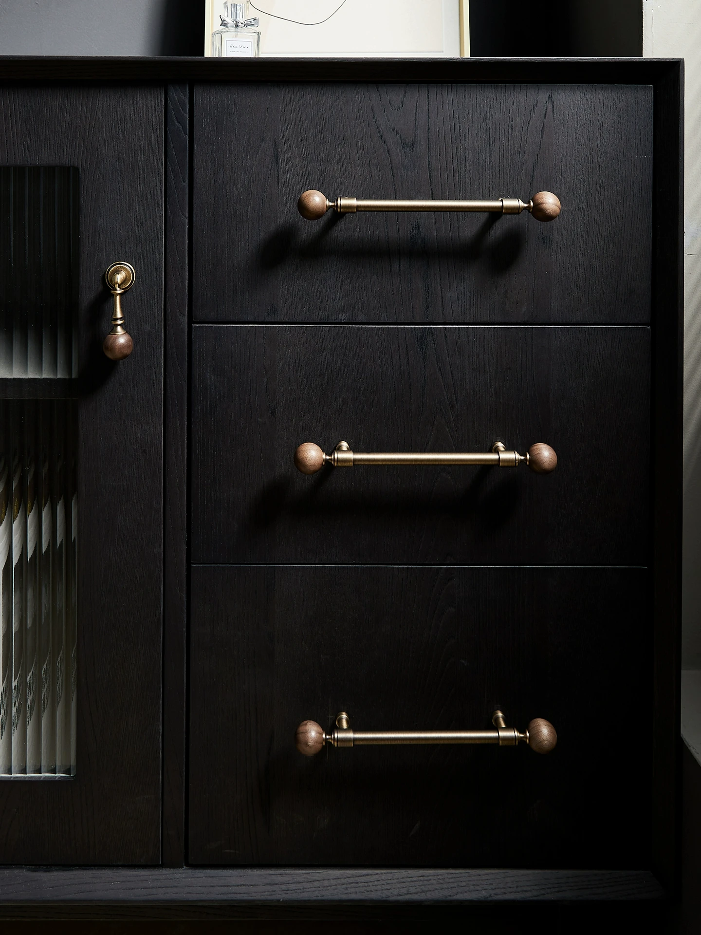 ANXIANG manija de latón antiguo cajón de nogal puerta de armario armario cocina manija de bola retro de bronce