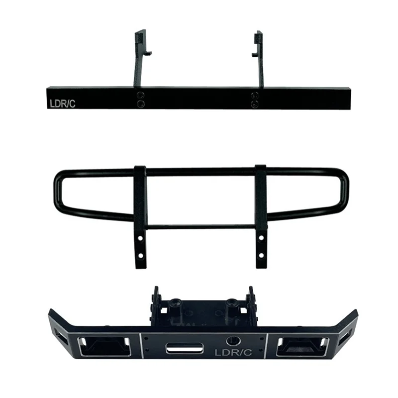 LD-P06 Metal Front and Rear Bumper for LDRC LD-P06 LD P06 Unimog 1/12 RC Truck Car Upgrades Parts Accessories,Black