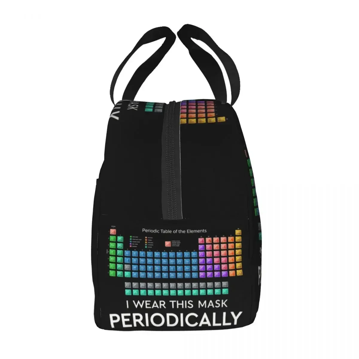 Scientifically Woven Text Portable Lunch Boxes Elements Periodic Table Science Thermal Cooler Food Insulated Lunch Bag Kids