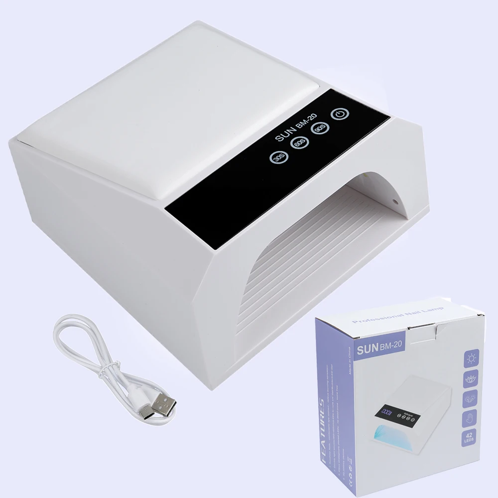 SUN BM-20 Nail Lamp 42 LED Beads UV-LED Light, 3-Speed Timer & One-Button Operation, Home S