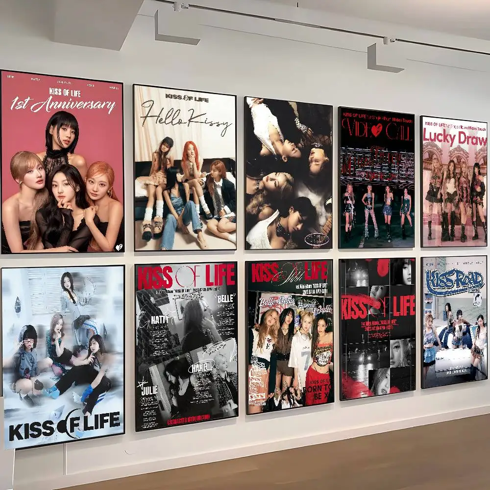 Kpop Girl Group Kiss Of Life Poster Print A5 A4 A3 A2 Wall Art Decor For Room Office Gift For Fans