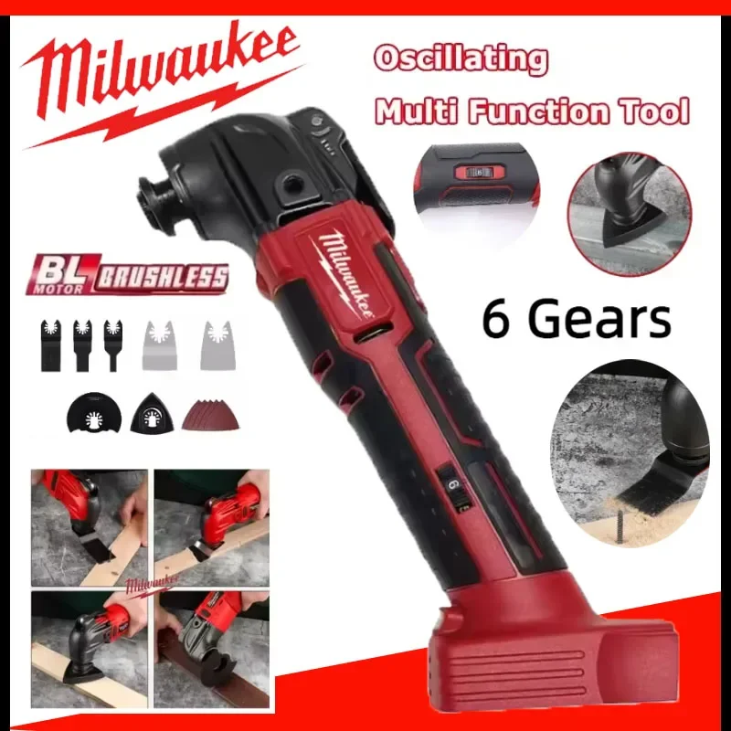 

Milwaukee 18V Battery Electric Oscillating Multi Function Tool 6 Gears Cordless Vibration Trimmer Cutting Saw Power Tools