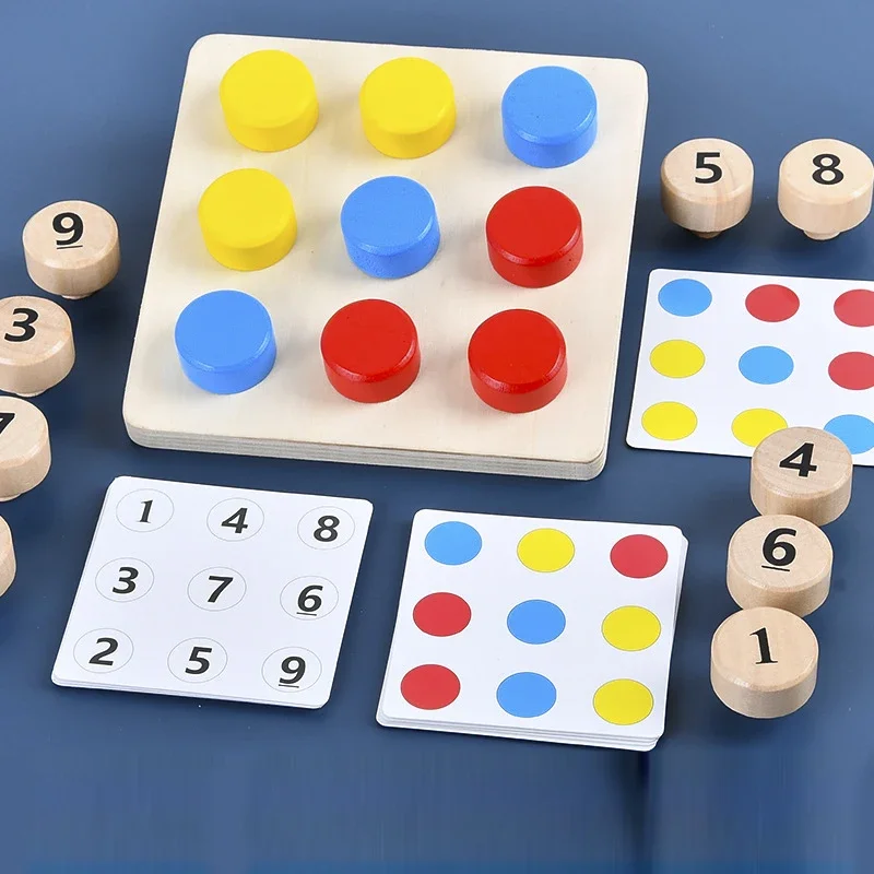 Wooden Tighten The Screws Matching Challenge Table Game Montessori Color Number Cognition Pairing Educational Toys Gifts