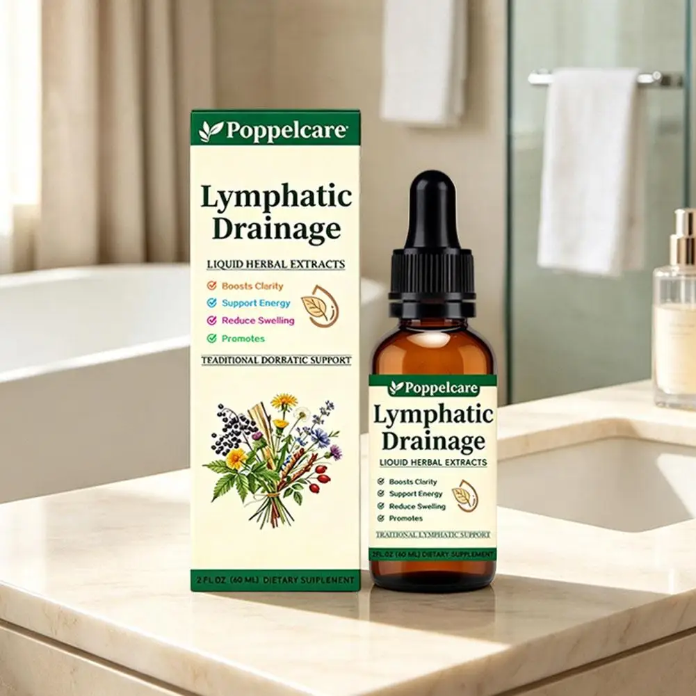 60ml Natural Herbal Lymphatic Care Drops Gentle Reduce Swelling Support Lymph Flow Helps Body Lymph Flow Body Care Essence