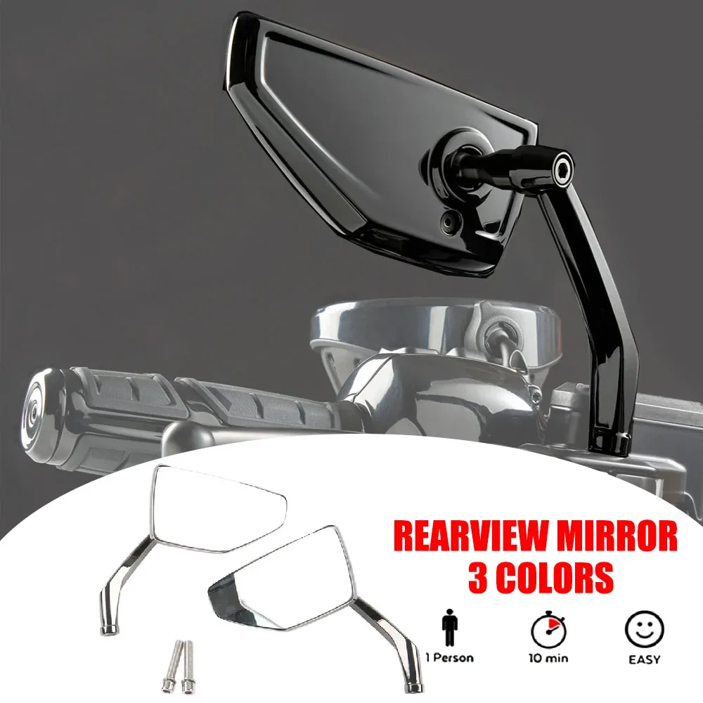 

Motorcycle Rearview Mirror Convex Chrome Black Apply To For Harley Electra Glide CVO Street Glide Road Glide 2023 2024 2025