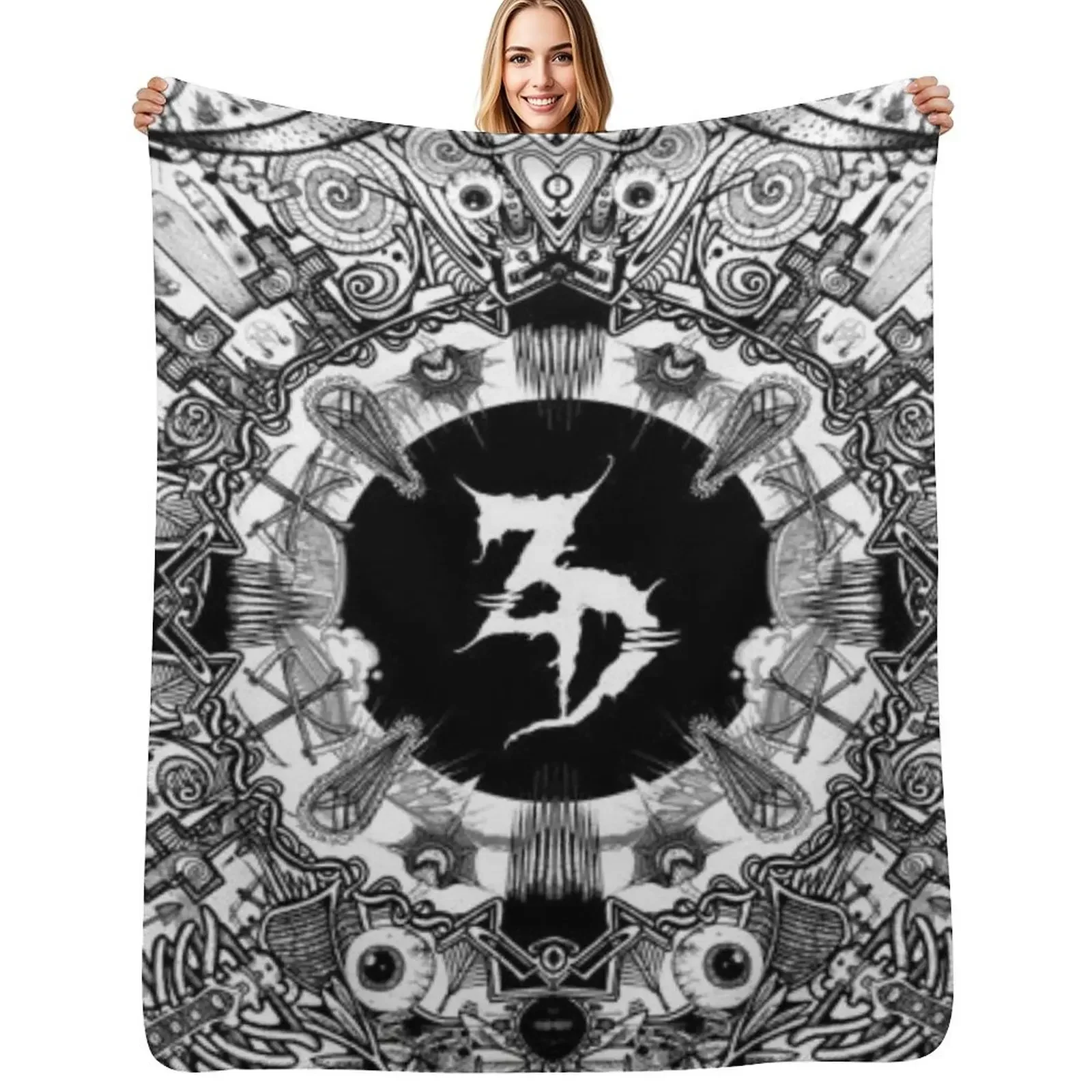 

Zeds dead trippy art mandala Throw Blanket Luxury Throw Flannels Luxury Flannel Fabric Blanket