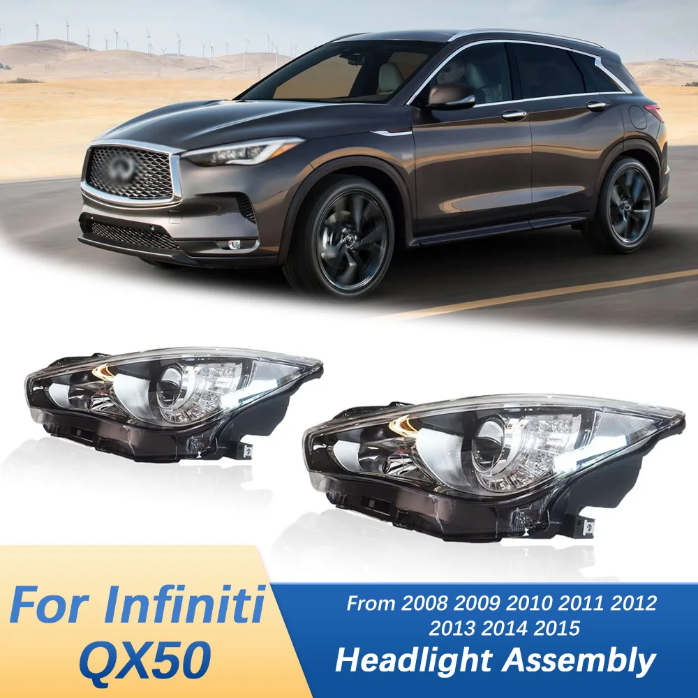 

Автомобильные фары для Infiniti Qx50 Qx55, проектор переднего освещения, светодиодные фары, передняя фара в сборе, модель 2008-2015
