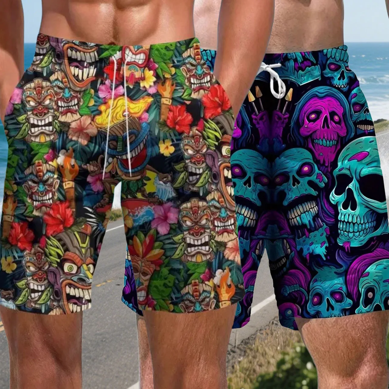 

Новые модные повседневные пляжные шорты унисекс больших размеров, быстросохнущие, дышащие, свободные, удобные, для мотоциклистов