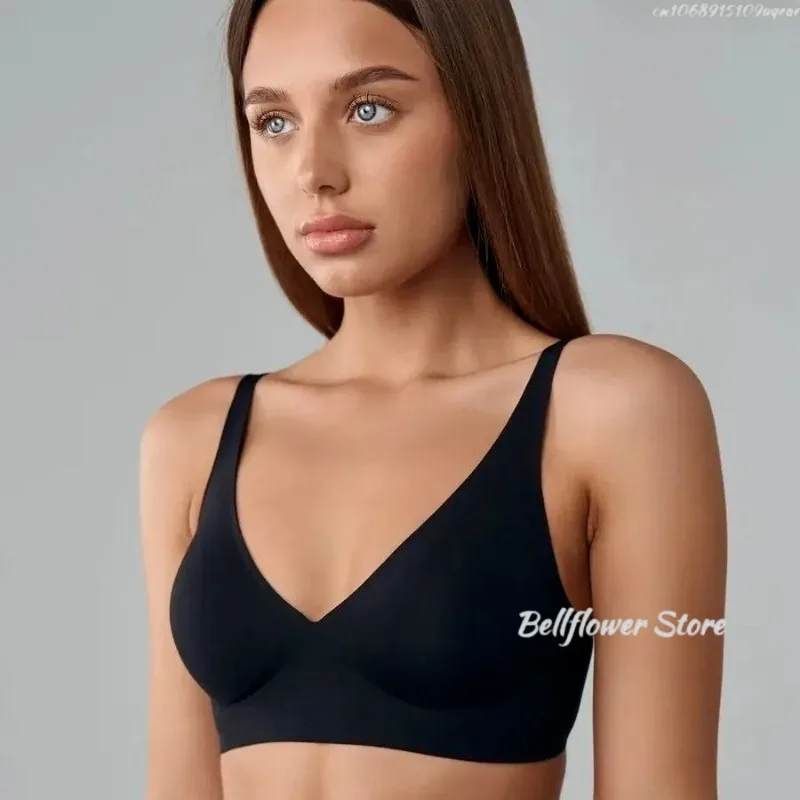 

Бесшовные бюстгальтеры пуш-ап для женщин, бюстгальтер без косточек, спортивный бюстгальтер без косточек с v-образным вырезом, съемное мягкое нижнее белье, женское нижнее белье, нижнее белье